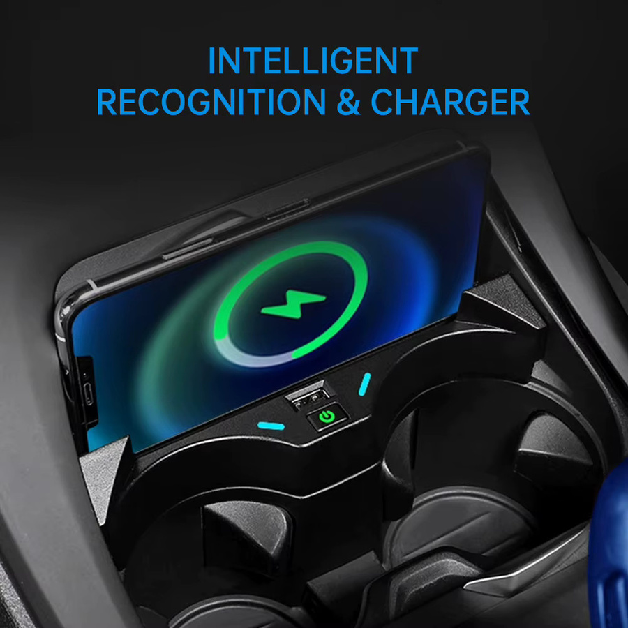 MOCENDO Kabelloses 15 W Schnelllade-Ladegerät und Handy-Halterung für BMW X1 2016–2019 in Schwarz - Bild 2