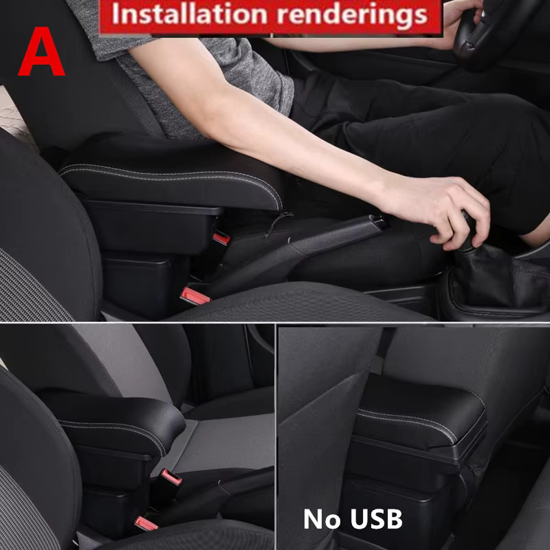 Auto Armlehne mit Ablagebox für Peugeot 307 und Peugeot 307 CC Cabrio in Schwarz von HuangZM - Bild 4