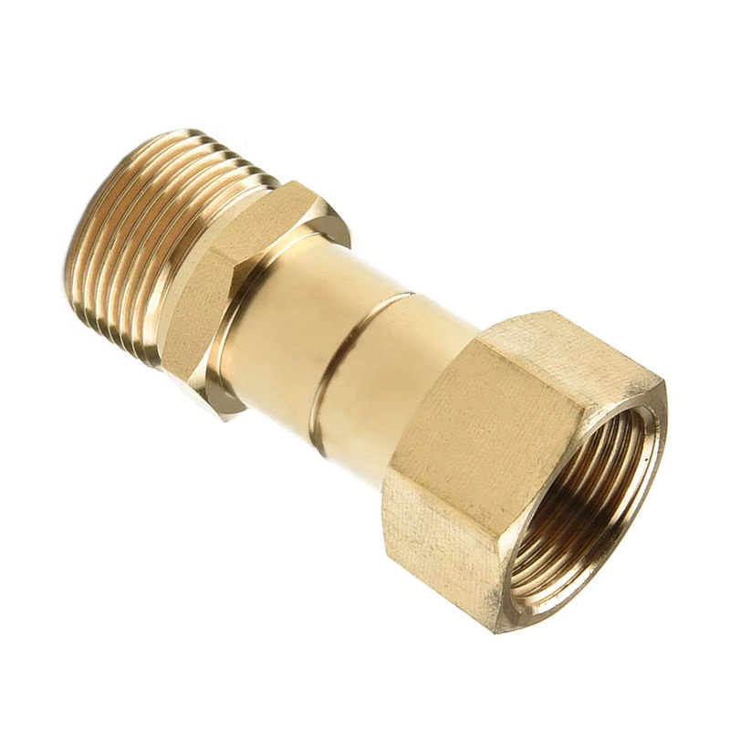 VIBRATITE Messing Drehgelenkverbinder für Hochdruckreiniger mit M22 14 mm Gewinde und 360-Grad-Drehung in Gold - Bild 2