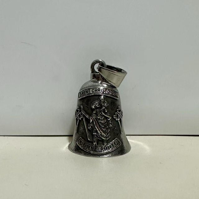 Global Finds Schlüsselanhänger Saint Christopher Kreuz Glocke, gray, Unisex - Bild 1