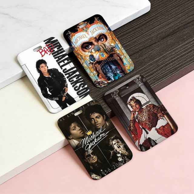 Michael Jackson Ausweishalter mit Schlüsselband und Schiebeabdeckung aus Kunststoff in Multicolour - Bild 1