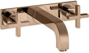 Hansgrohe Axor Citterio Waschtischarmatur mit 3-Loch-Montageset, Kreuzgriff, Gold - Bild 1