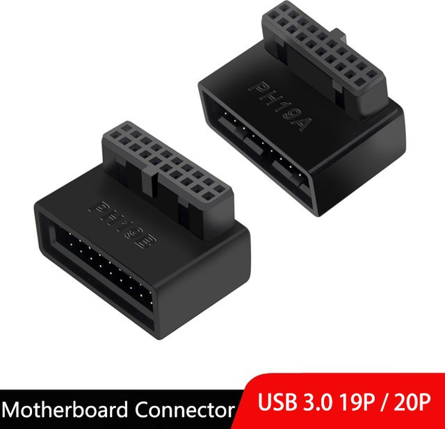 Geris Power USB 3.0 19Pin auf USB-C Adapter in Schwarz für Desktop-Computer - Bild 1