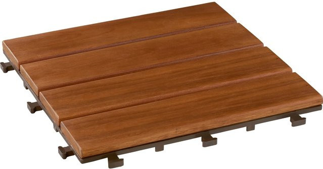 6er Set Klickfliesen aus Akazie, B/B: 30 x 30 cm - Bild 1