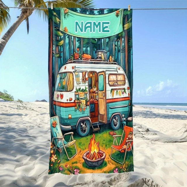 JMG Household Supplies Strandtuch aus Mikrofaser mit Regenbogen-Farbverlauf, schnelltrocknend und saugfähig, Multicolour, B/H: 50 x 100 cm - Bild 1