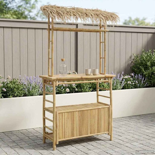 Outdoor Bartisch aus Bambus von VD Home Furnishing in Natur, Farbe Beige/Braun, B/T/H: 110 x 50 x 209 cm - Bild 1