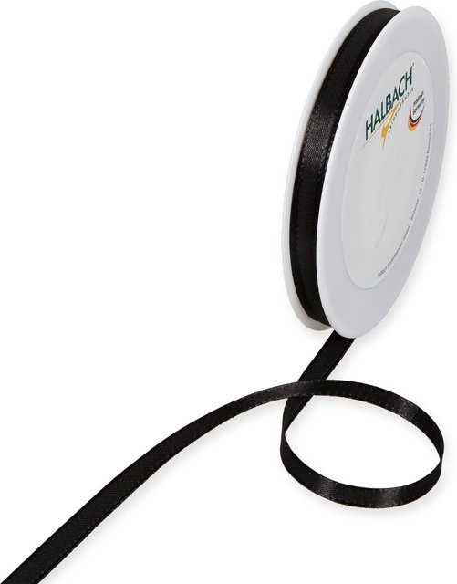 Halbach Taftband aus Polyester, Schwarz, Breite: 8 mm, Länge: 10 m - Bild 1