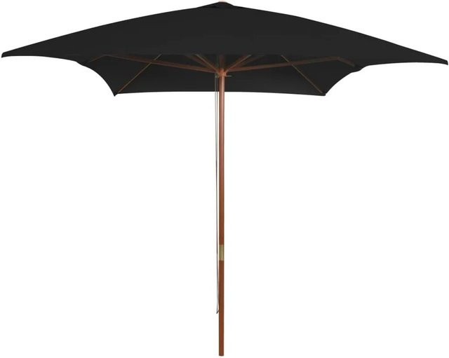 vidaXL Sonnenschirm mit Holz-Mast aus Hartholz und Polyester in Schwarz B/T/H: 300 x 200 x 250 cm - Bild 1