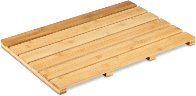 Relaxdays Badematte aus Bambus in Natur, rutschfest, B/T/H: 54 x 36 x 3,5 cm - Bild 1