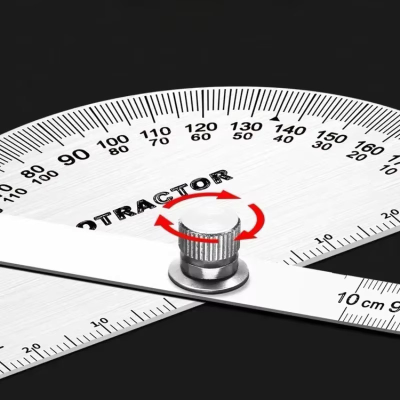 Goniometer Winkelmesser aus Edelstahl in Silber für Zimmerei und präzise Winkelmessungen - Bild 3