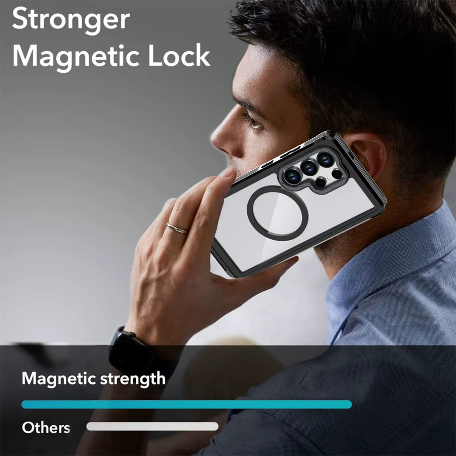 MagSafe Transparente Handyhülle für Samsung Galaxy S26 Ultra S25 S24 Plus A16 A26 A36 A56 A56 Magnetische Acryl-Schutzhülle in Schwarz - Bild 2