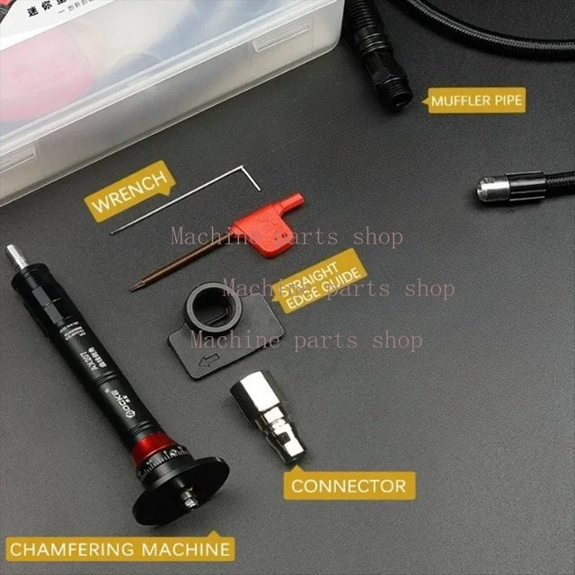AX207 Mini Pneumatische Abschrägungsmaschine für 45 Grad Metall-Entgratung, Handgeführt und Einstellbar, Schwarz - Bild 1