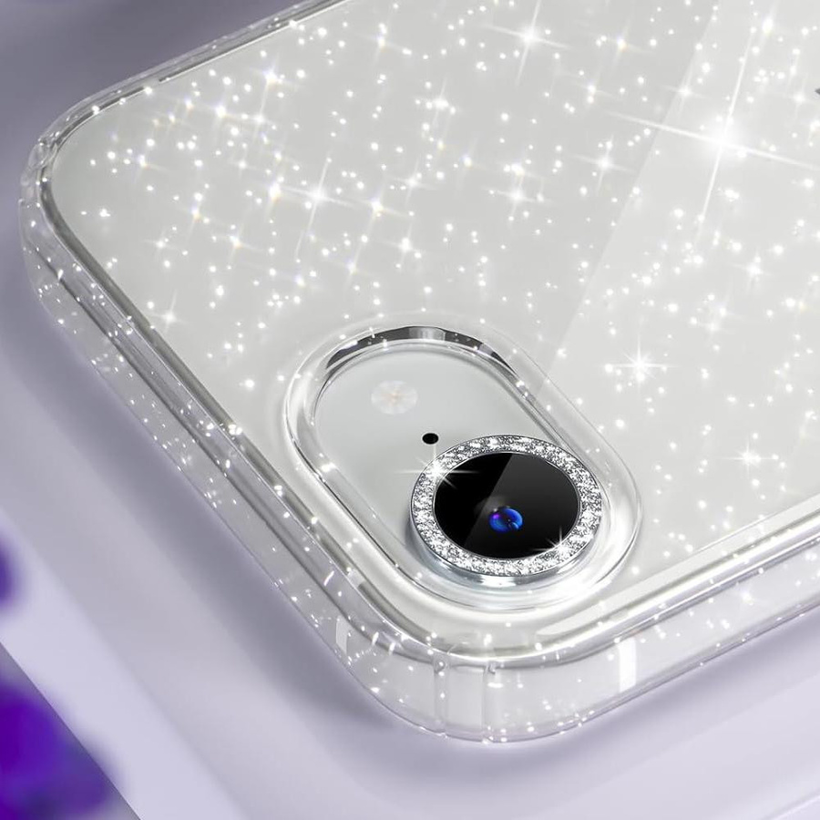 Glitzernde transparente Handyhülle NYFundas für iPhone 16e, 17 Air, 16 Pro Max und weitere Modelle für Damen und Mädchen - Bild 3