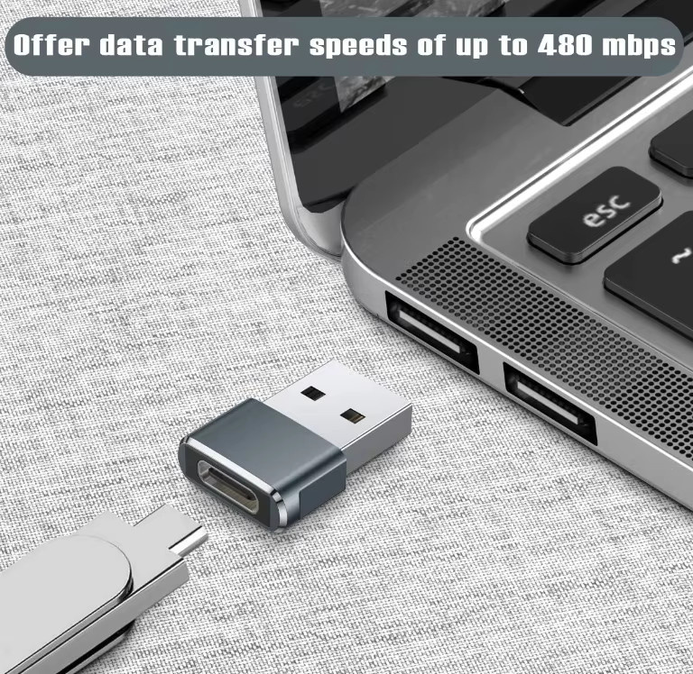 Apple USB-A auf USB-C Adapter 3er-Pack, OTG-Konverter in Grau für iPhone 16 16e 15 Pro Max und andere Geräte - Bild 4