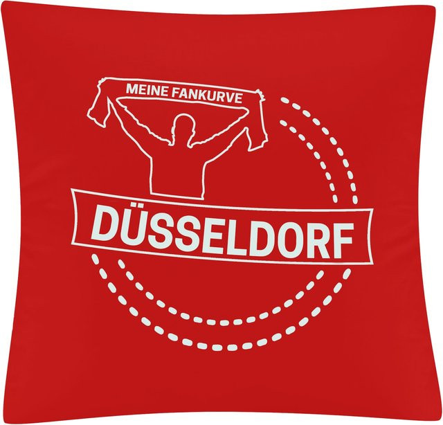 Kissenbezug multifanshop Meine Fankurve Düsseldorf in Weiß - Bild 1