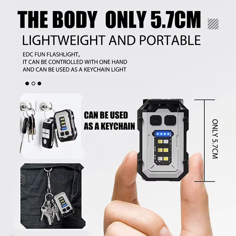 Heinast Multifunktionale COB-LED-Taschenlampe in Schwarz mit Clip für Notfälle und Sport - Bild 3