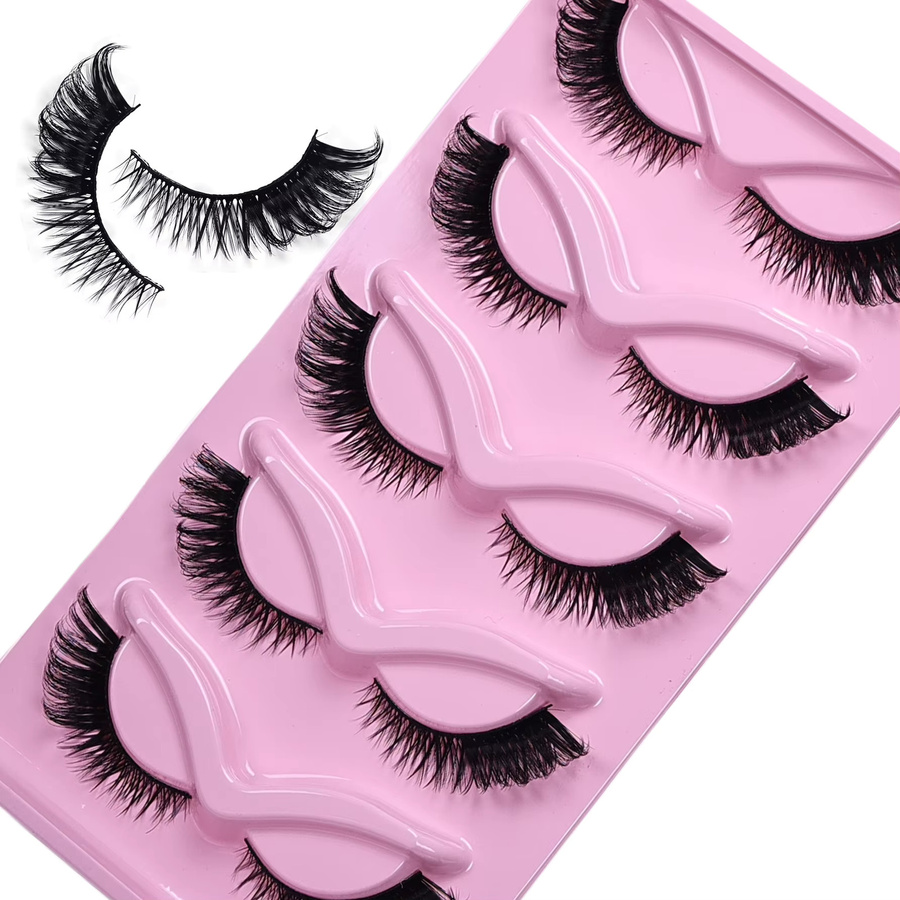 JIEFUXIN Katzenaugenwimpern Wispy Fake Lashes, 10 Paar - Bild 3