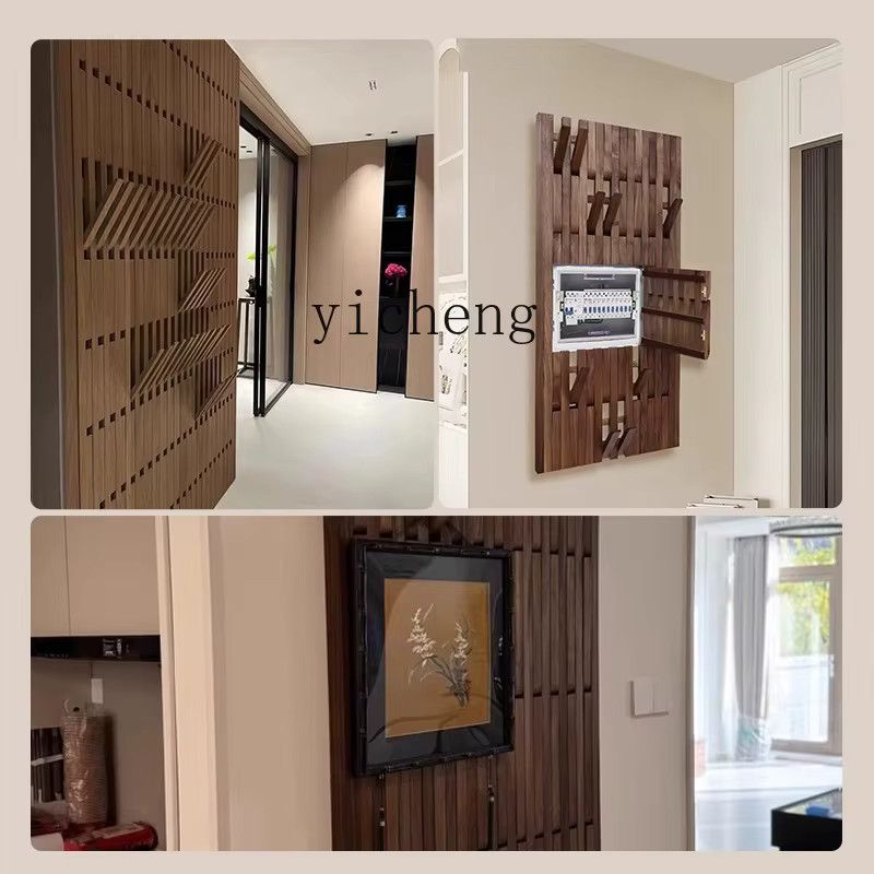 FY Wand-Kleiderbügel aus Massivholz in Klavier-Optik mit Schlüsselanhänger, Farbe: Braun - Bild 2