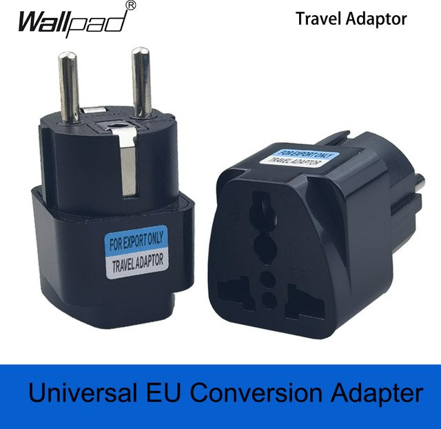 Universeller Reiseadapter Schwarz für EU-Stecker mit Anschlüssen für AU, UK, USA, KR, RU und Frankreich - Bild 1
