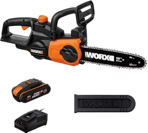 Worx Akku-Kettensäge mit Akku und Schnellladegerät, 20 V, Schwarz-Orange - Bild 1