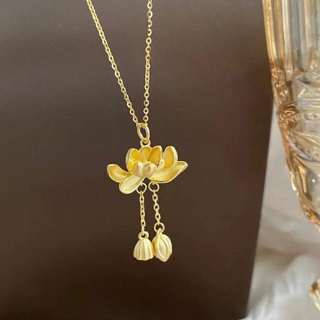 Lucky Star Jewelry Halskette, 925 Silber, Lotus, Damen - Bild 1