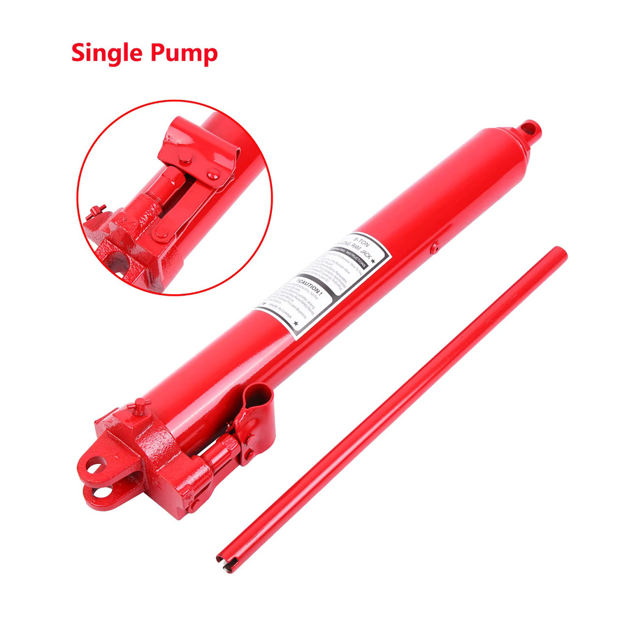 Samger 8-Tonnen-Hydraulikheber mit Einzel- und Doppelpumpe als manueller Motorheber in Rot - Bild 1