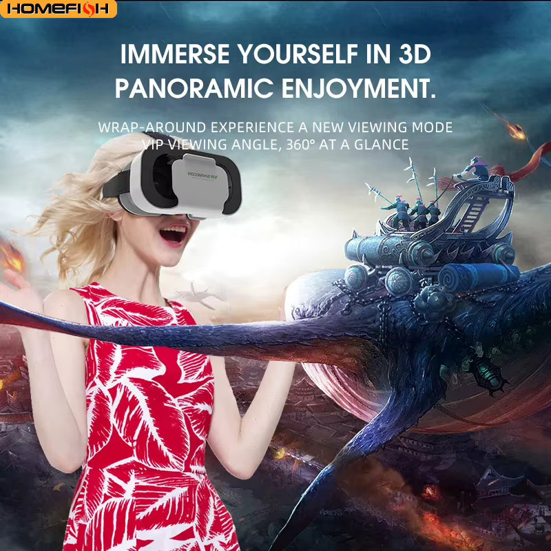 HOMEFISH VR-Brille 3D-Headset Virtual-Reality-Gerät in Weiß für Smartphones - Bild 2