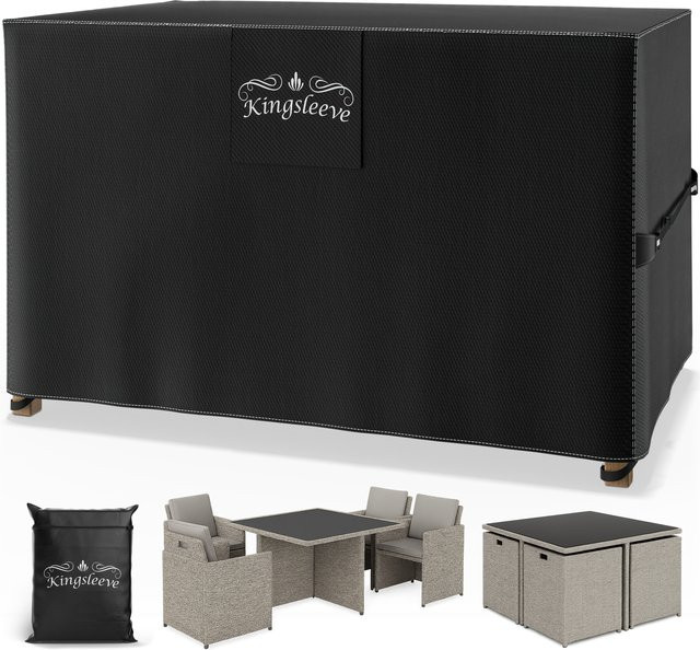 KINGSLEEVE Abdeckplane für Sitzgruppe in Anthrazit mit 9100 mm Wassersäule, B/T/H: 125 x 125 x 74 cm - Bild 1