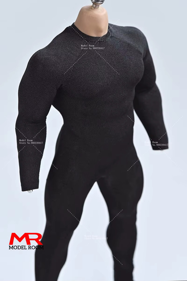 MAK Soldat Männliche Elastische Stretch Overall Body Kleidung Modell 1/6 1/12 Skala Black - Bild 2