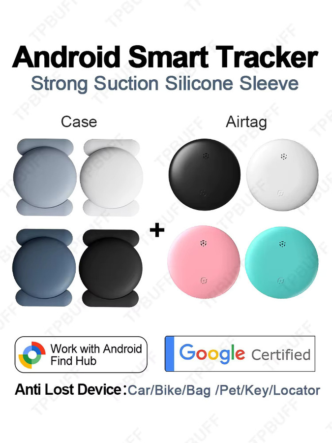 TPBUFF Smart Tracker Schutzhülle mit Magnethalter für Android und Google Find My, wasserdicht und stoßfest, Schwarz - Bild 7