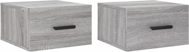 vidaXL Wand-Nachttische 2er-Set in Grau Sonoma, B/T/H: 35 x 35 x 20 cm - Bild 1