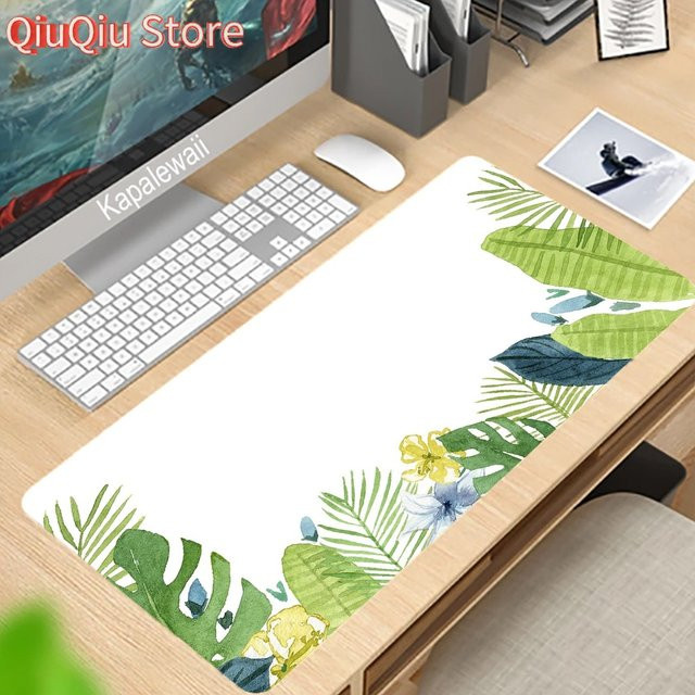 Potdemiel Mauspad mit grünem Blütendesign für Gamer und Büro, Mehrfarbig - Bild 1