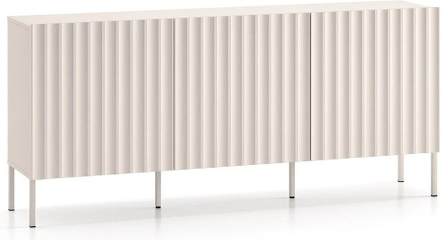 Selsey Sideboard Derriva Dreitürig mit gerillten Fronten in Kaschmir/Hellbeige - Bild 1