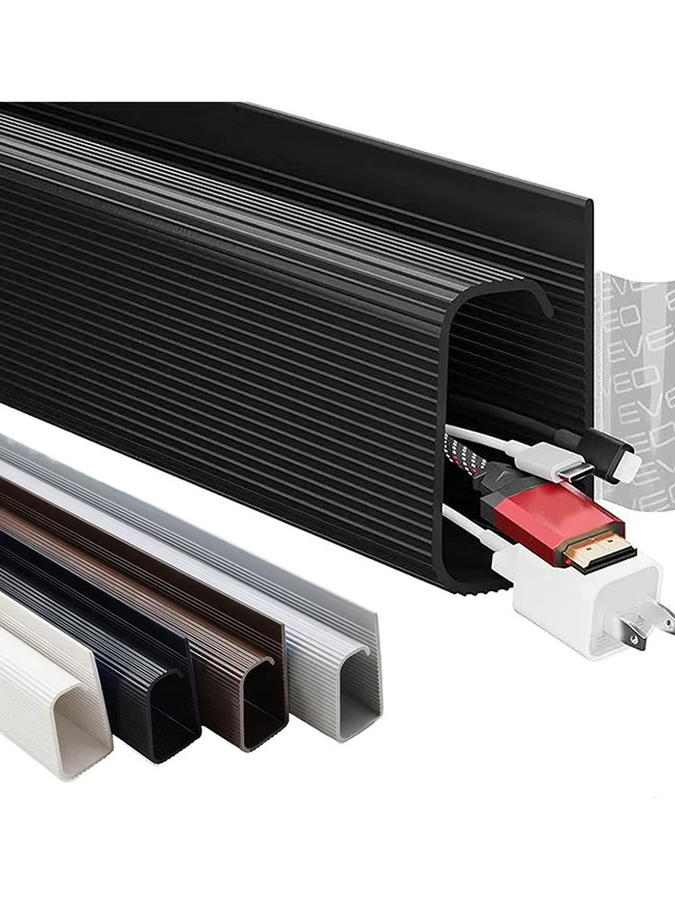 AliS8 Kabelmanagement-Ablage für Untertisch aus PVC, Kabelorganisator und Kabelrinne, Breite: 40 cm - Bild 7
