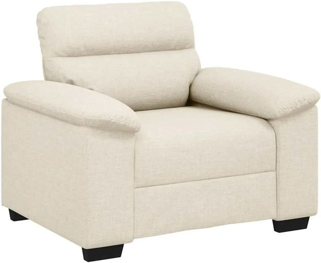 vidaXL Sessel Beige mit Leinenbezug und Armlehnen B/T/H: 100 x 81 x 84 cm - Bild 1