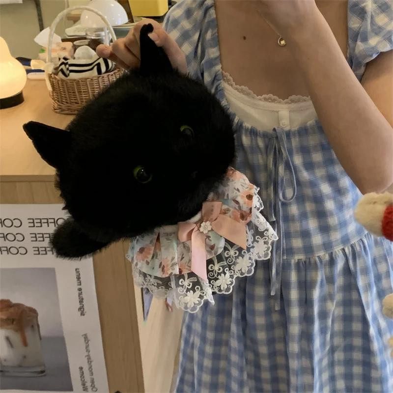 Kidsly Schwarze Katze mit Lätzchen, Plüschtier, 30cm - Bild 2