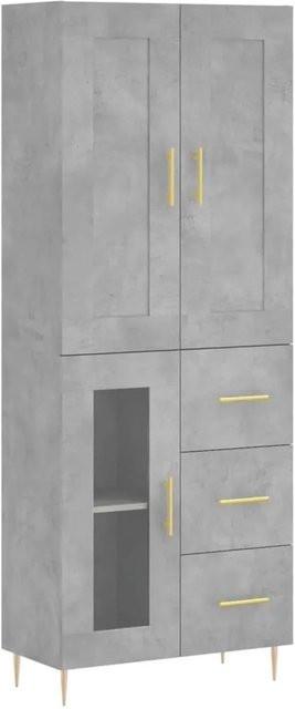 vidaXL Highboard Betongrau Modern mit Türen und Regalfächern B/T/H: 69,5 x 34 x 180 cm - Bild 1