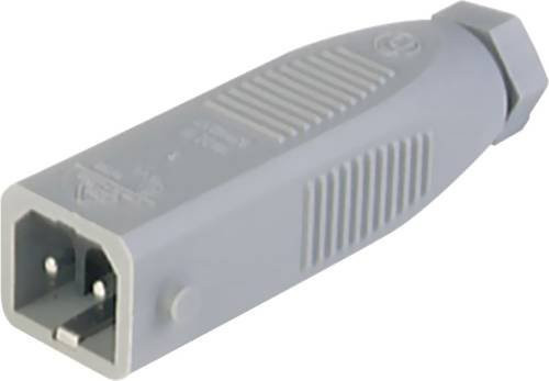 Hirschmann 932 038-106-200 STAS Netz-Steckverbinder Stecker, gerade, 16A, Farbe: Grau, 200 Stück - Bild 1
