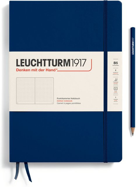 LEUCHTTURM1917 Notizbuch Composition dotted Hardcover B5 Marine - Bild 1
