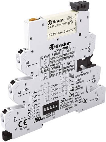 Finder Koppelrelais 39.91.0.012.0060, 12 V/DC und 12 V/AC, 6A, 1 Wechsler, Weiß - Bild 1