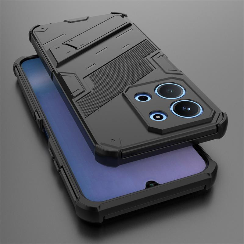 Xiaomi Poco C85 Armor Handyhülle Stoßfest mit Magnet-Halterung und Ständer in Schwarz - Bild 1