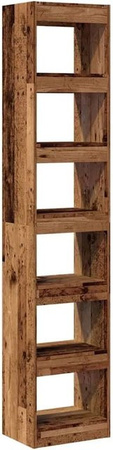 vidaXL Bücherregal und Raumteiler in Altholz-Optik, Braun, B/T/H: 40 x 30 x 198 cm