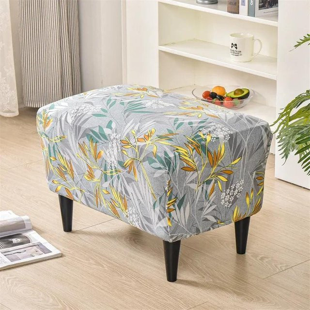 Geometrisch bedruckter Stretch-Sesselbezug für Club-Badewannen-Sessel und Einzelsofas in Grau - Bild 1