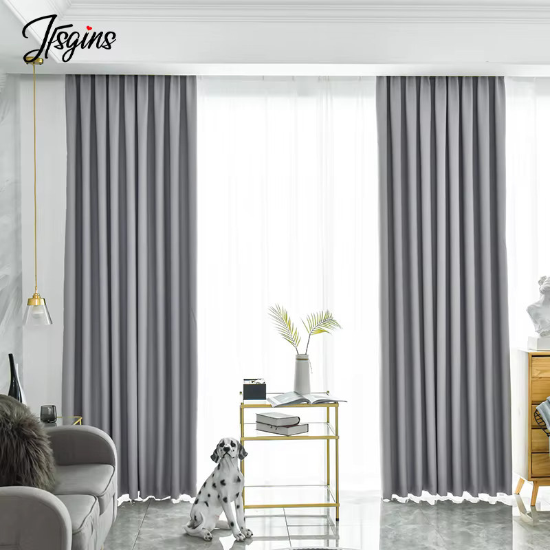 JFSGINS Blackout Vorhang Grau Modern Einfarbig mit 85% Verdunkelung Breite: 125 cm, Höhe: 60 cm - Bild 2
