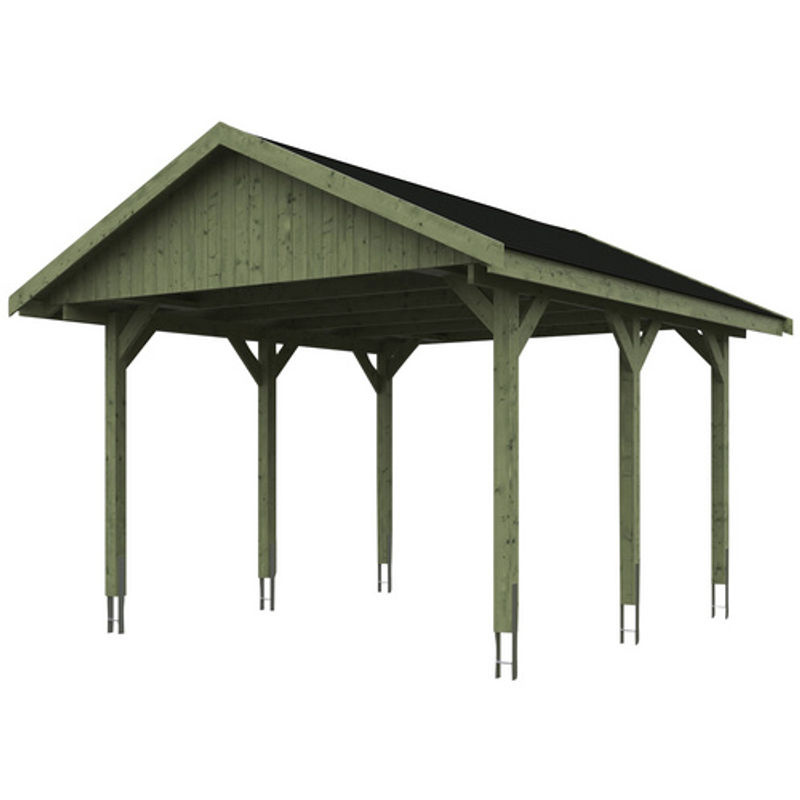 SKANHOLZ Carport Wallgau in Grün, B/T: 430 x 500 cm, Firsthöhe: 326 cm, imprägniert - Bild 2