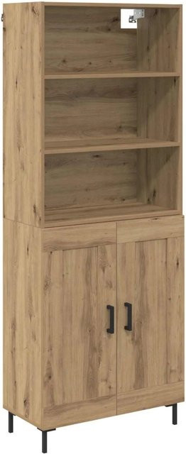 vidaXL Highboard Artisan-Eiche in Braun mit Schranktüren und Regalfächern, B/T/H: 69,5 x 34 x 180 cm - Bild 1