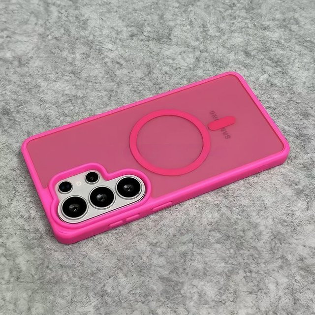 Matte durchscheinende Magnet-Schutzhülle für Samsung Galaxy S26 S25 S24 S23 S22 Ultra Plus und A-Serie in Pink - Bild 1
