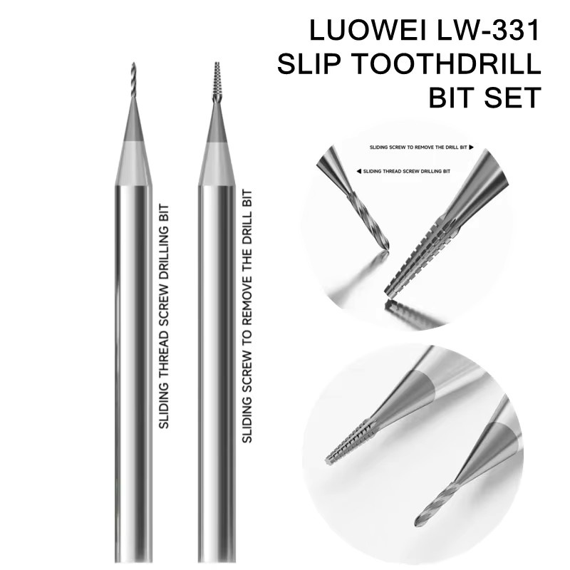 LUOWEI LW-331 Slip-Zahnbohrer-Set aus Wolframstahllegierung in Silber zur Reparatur von beschädigten Schrauben bei Telefonreparaturen - Bild 2