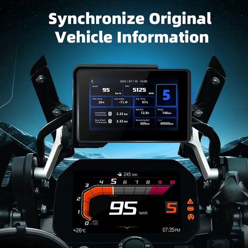 Wasserdichtes IPX7 GPS-Navigationsgerät mit kabellosem CarPlay und Android Auto für BMW Motorräder, Farbe: Schwarz - Bild 4
