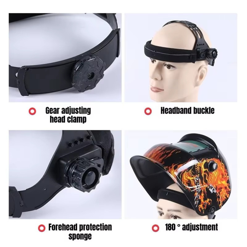 JUSTINLAU Schweißhelm mit automatischer Verdunkelung und True-Color-Technologie, Schweißmaske für Lichtbogenschweißen in Multicolour, Sichtfeld: 13,93 x 42 mm - Bild 4